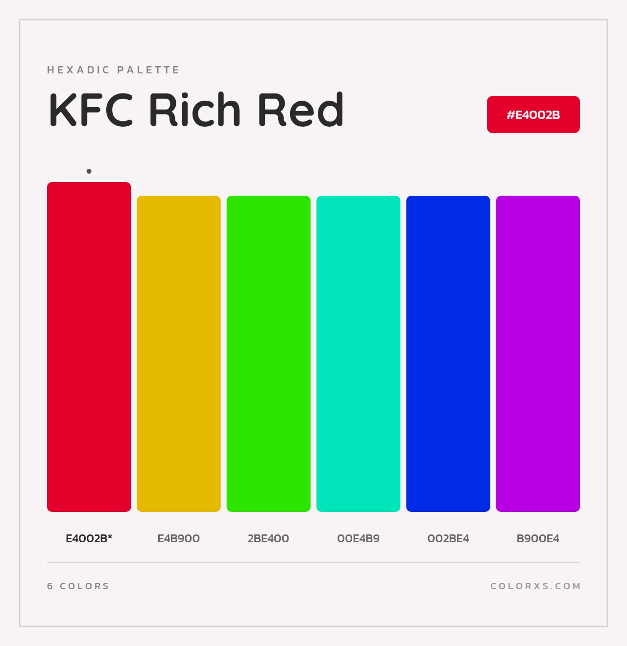 KFC Rich Red - Hexadic Color Palette