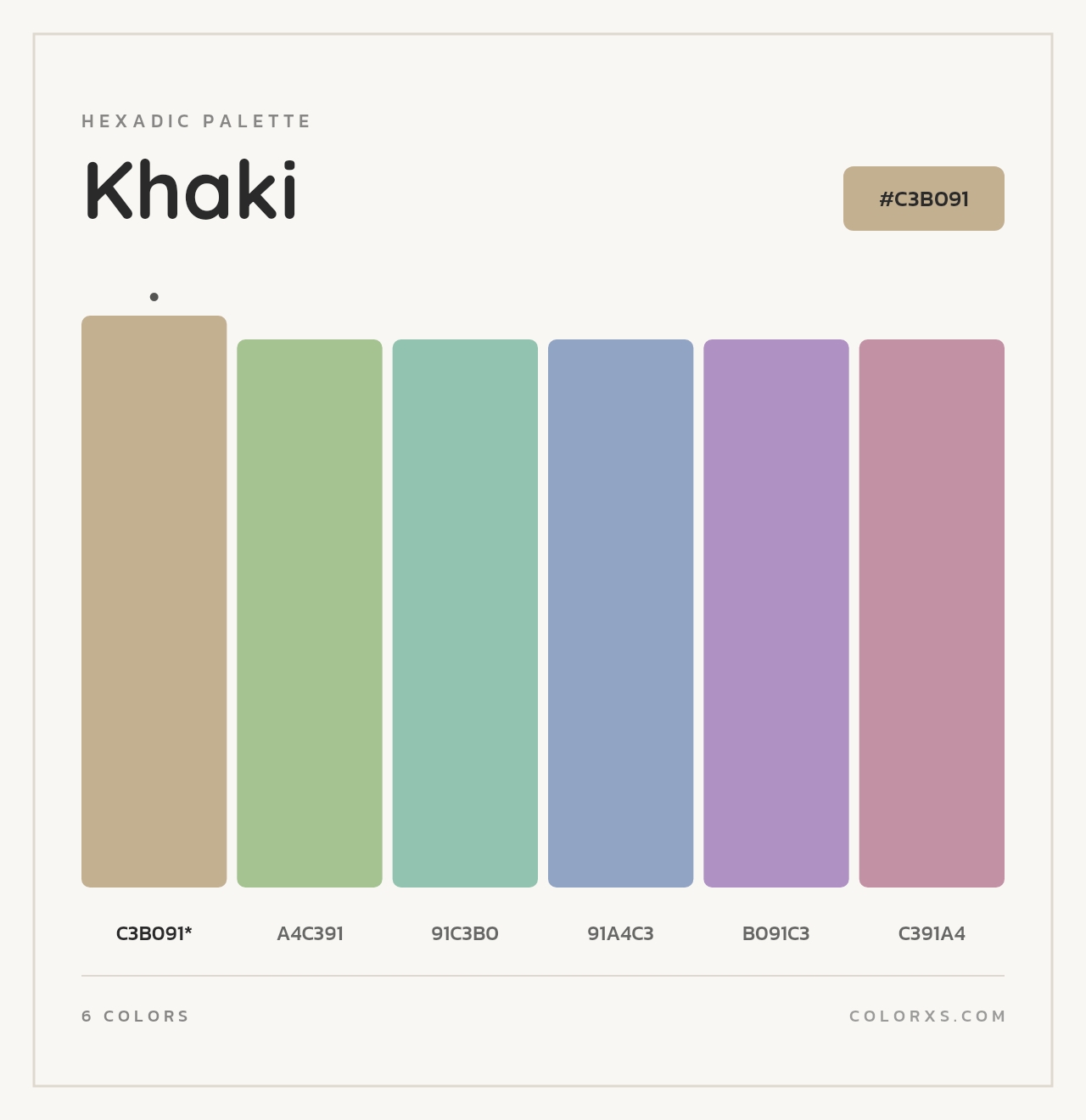 Khaki - Hexadic Color Palette
