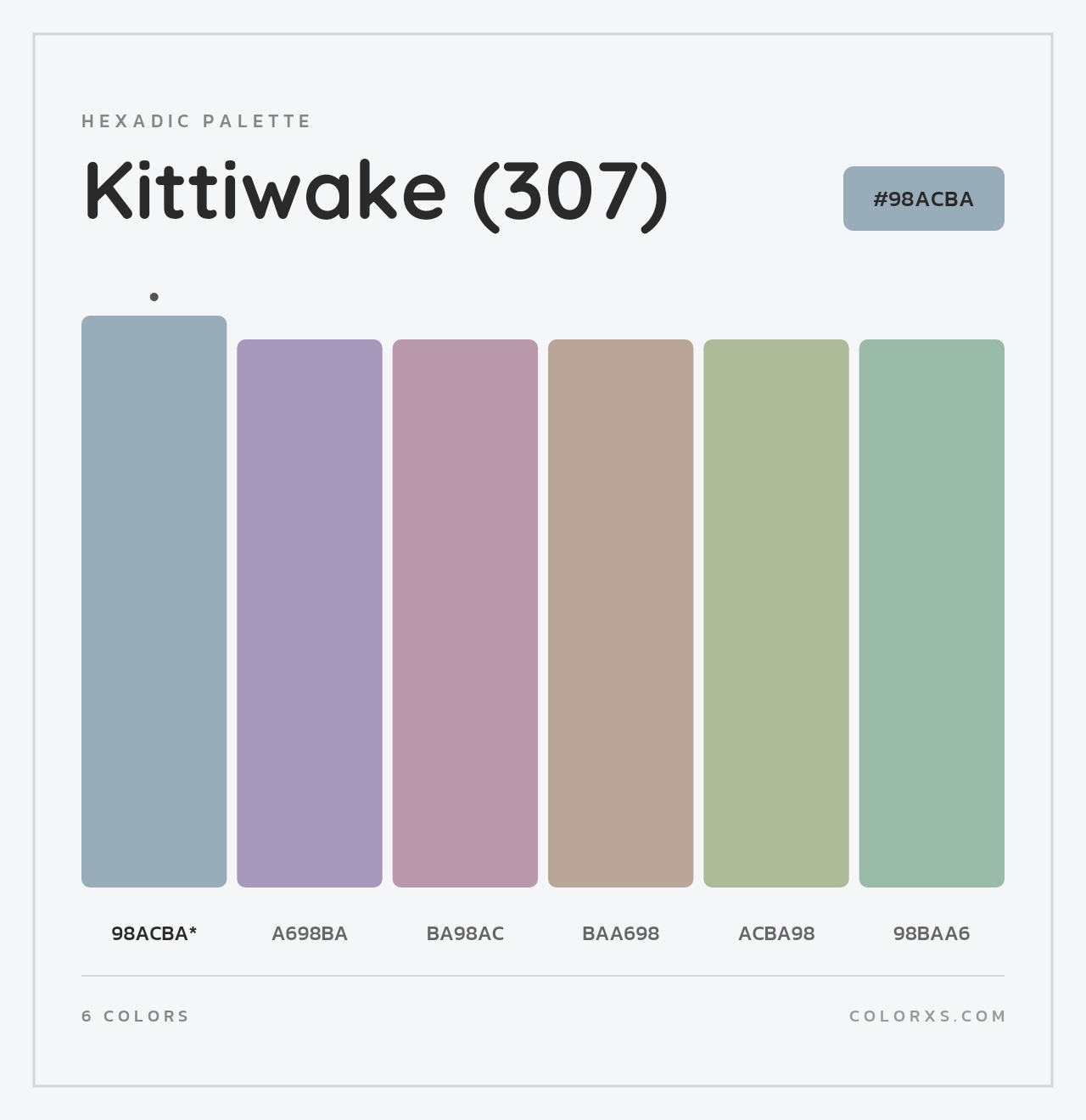 Kittiwake (307) - Hexadic Color Palette