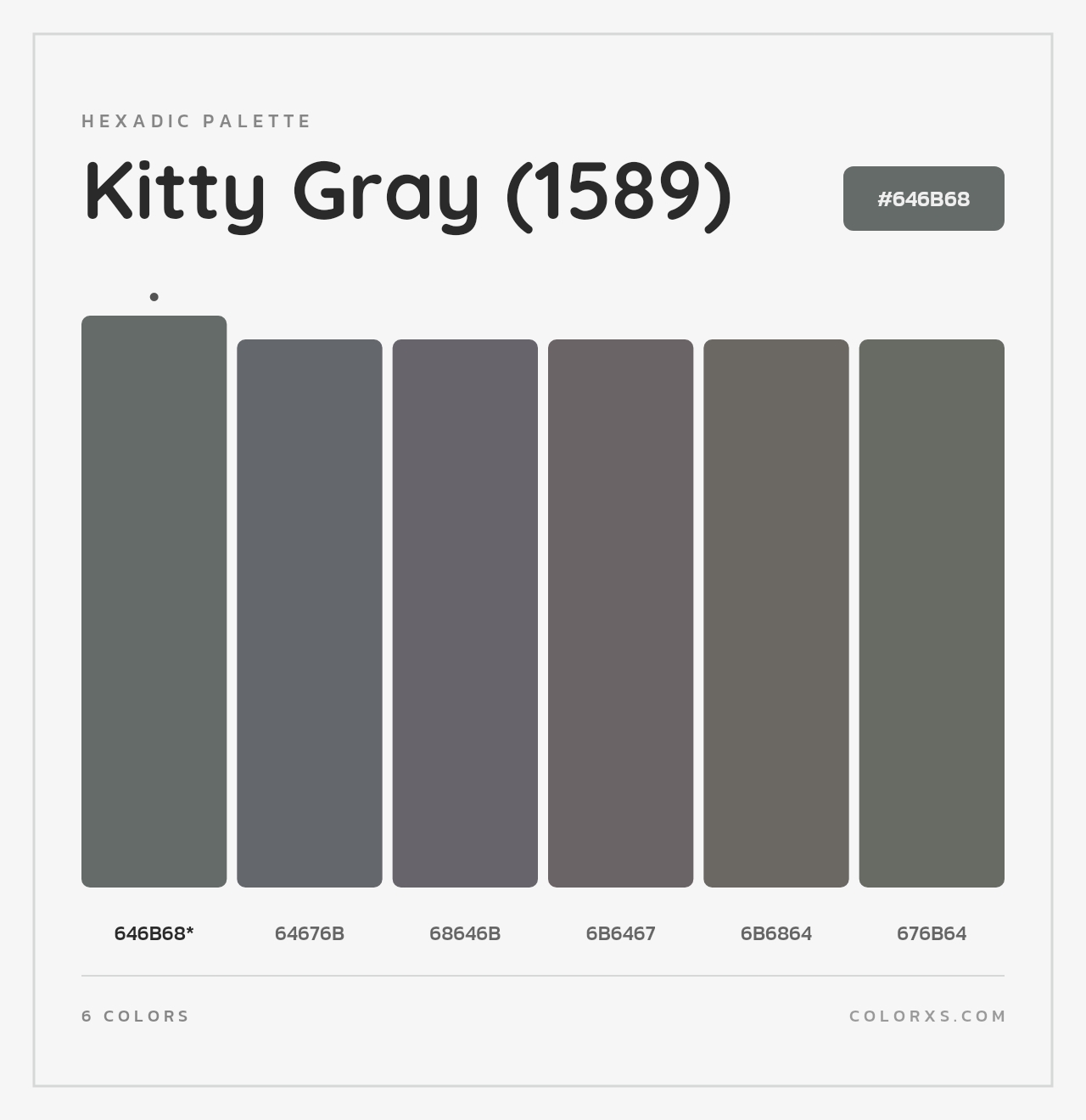 Kitty Gray (1589) - Hexadic Color Palette
