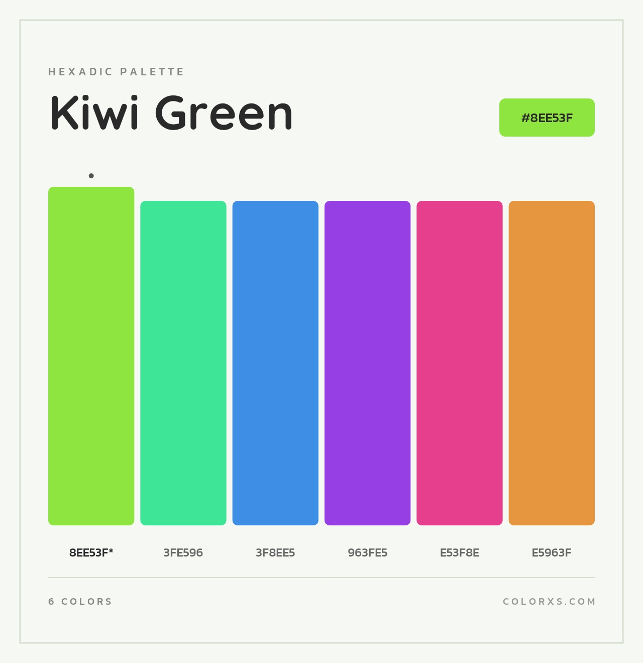 Kiwi Green - Hexadic Color Palette