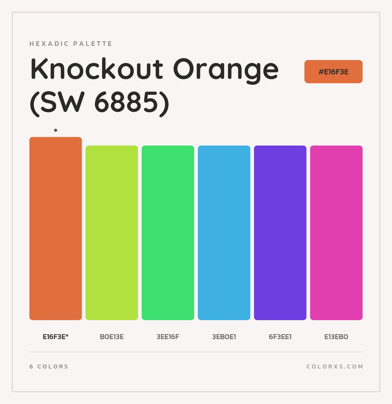 Knockout Orange (SW 6885) - Hexadic Color Palette