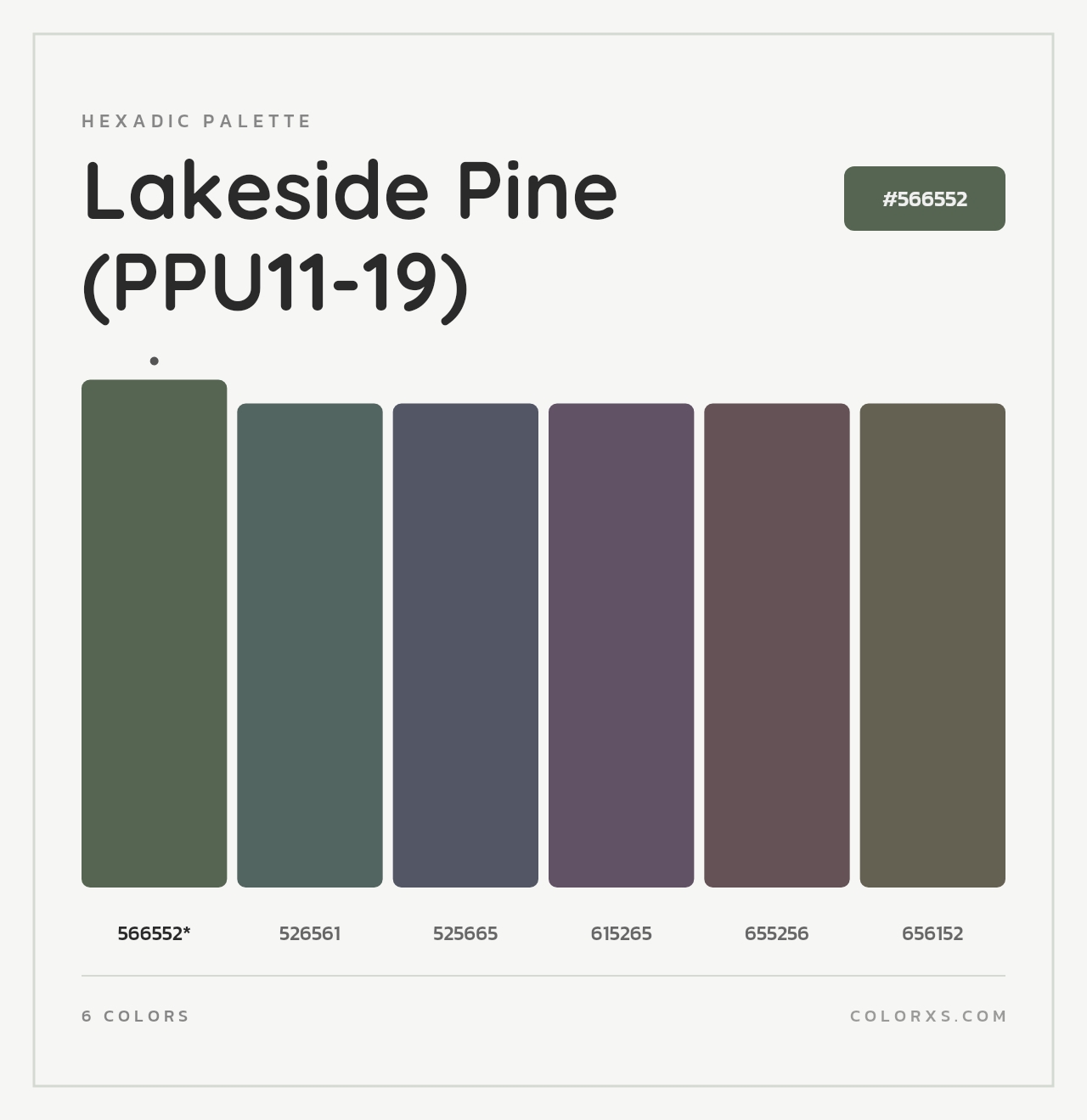 Lakeside Pine (PPU11-19) - Hexadic Color Palette