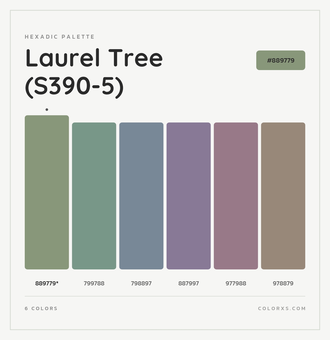 Laurel Tree (S390-5) - Hexadic Color Palette