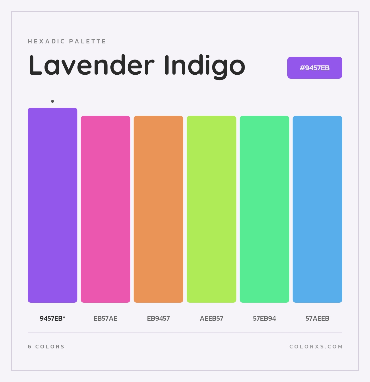 Lavender Indigo - Hexadic Color Palette
