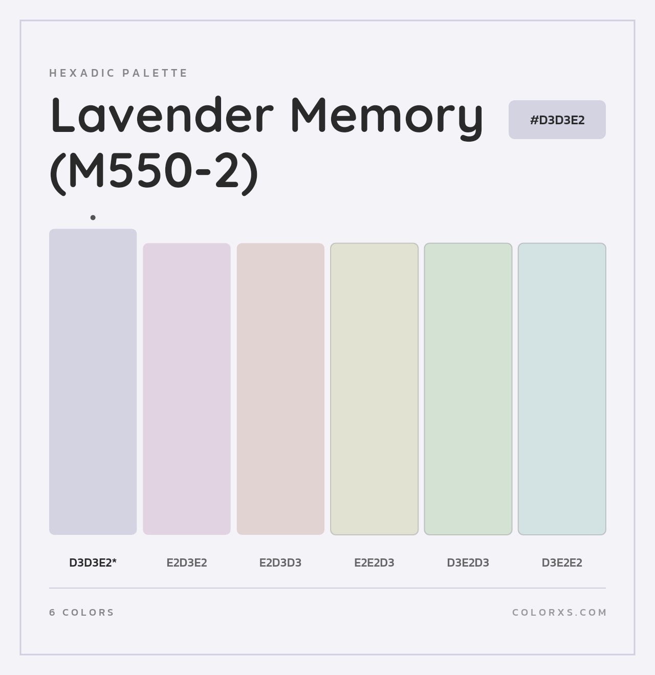Lavender Memory (M550-2) - Hexadic Color Palette