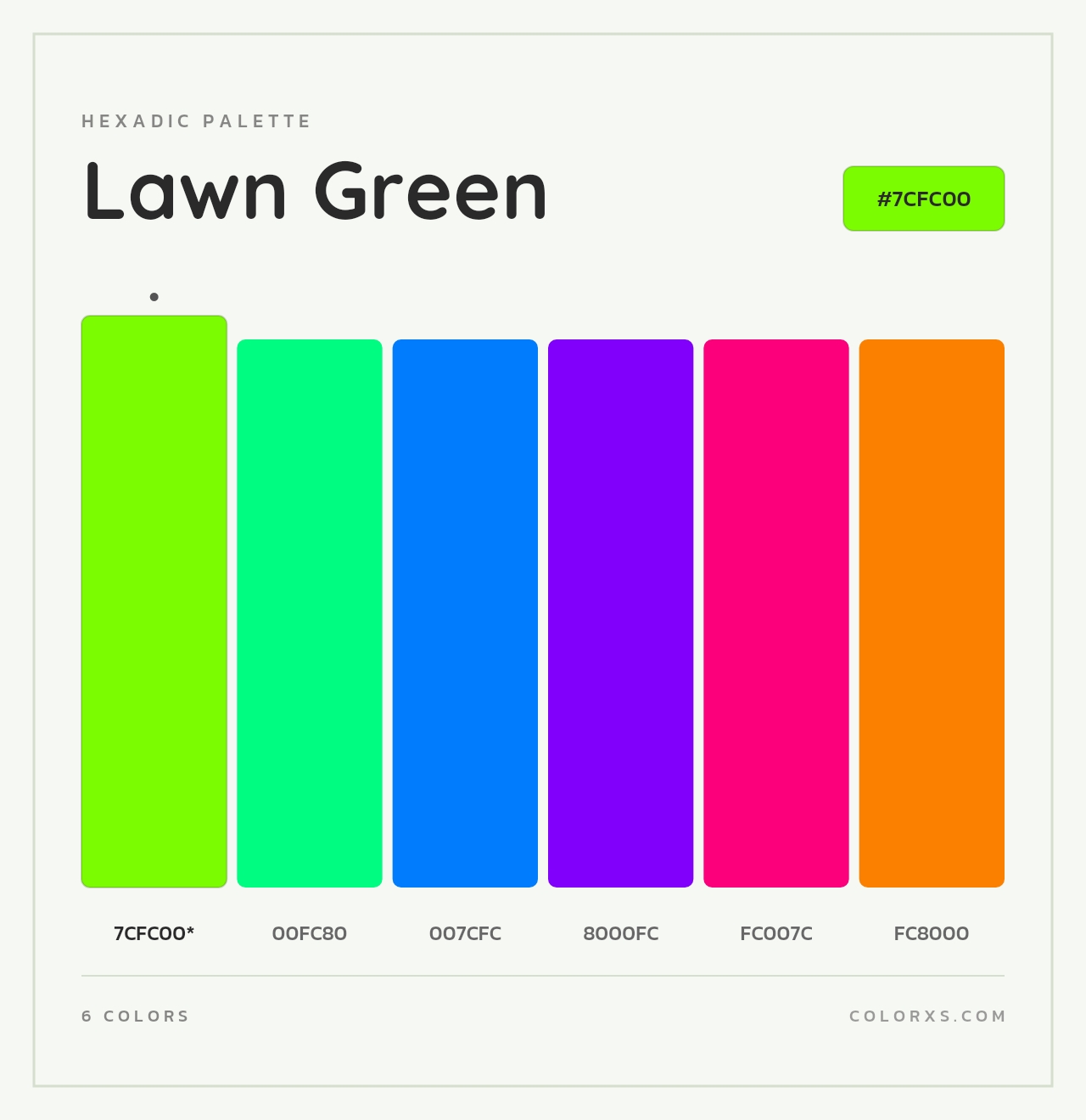 Lawn Green - Hexadic Color Palette