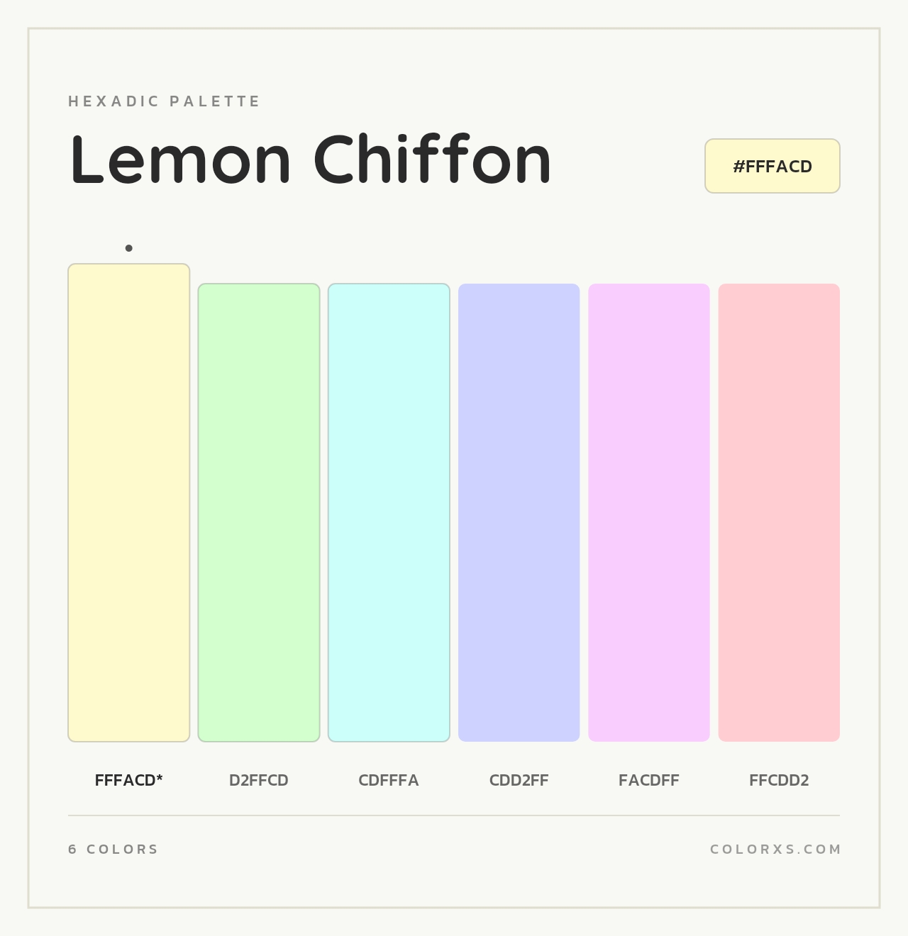 Lemon Chiffon - Hexadic Color Palette