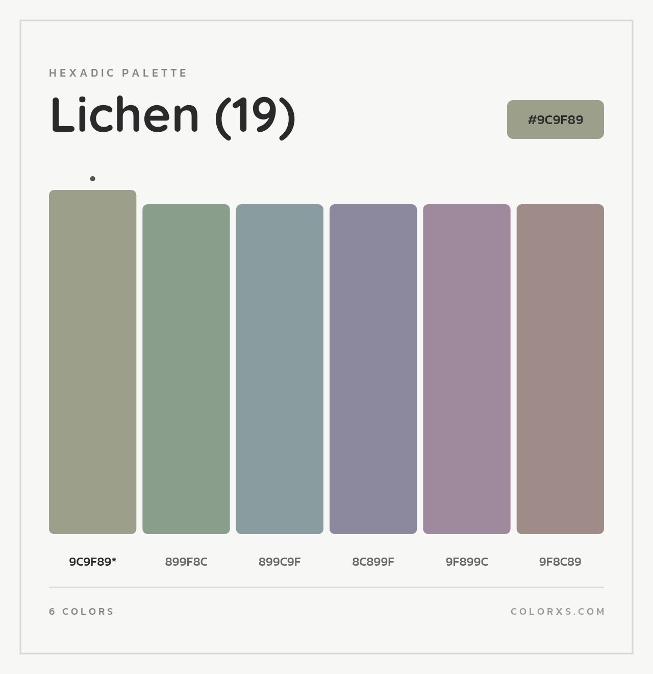 Lichen (19) - Hexadic Color Palette