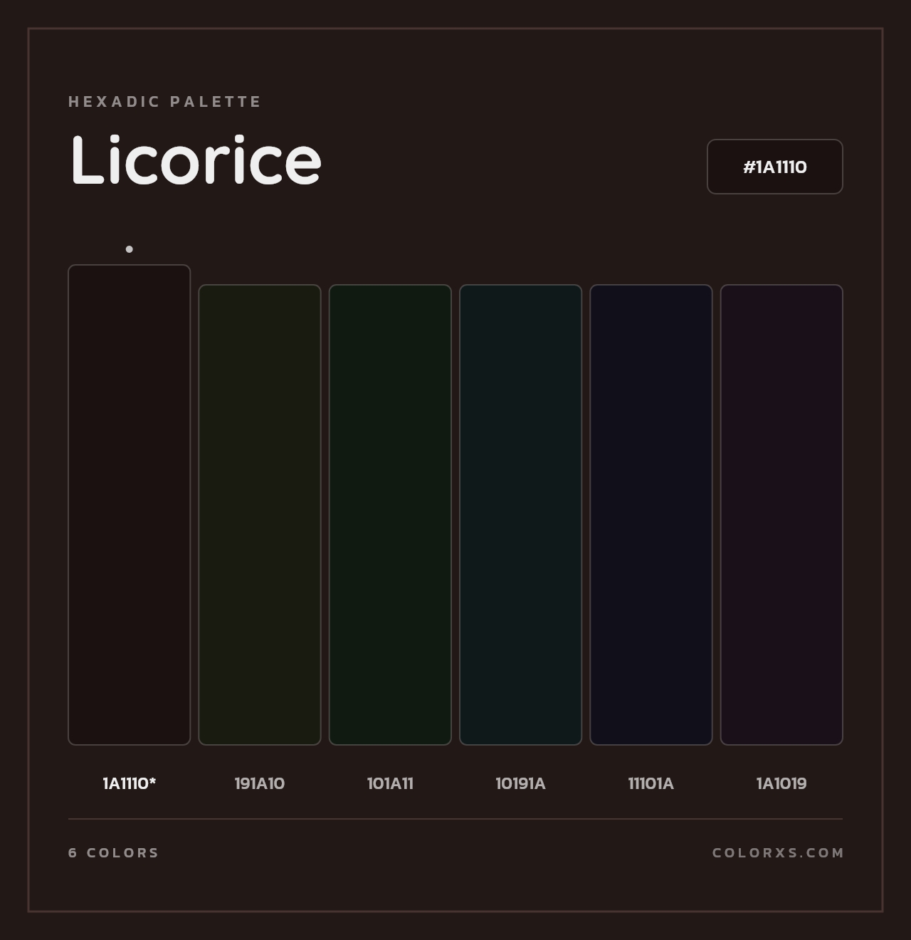 Licorice - Hexadic Color Palette