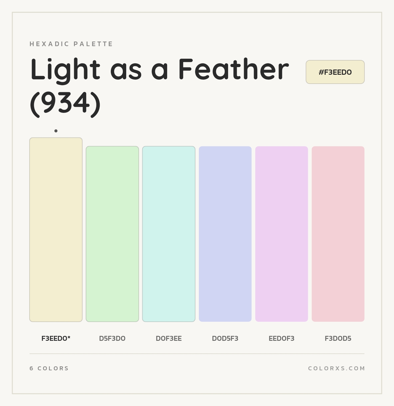 Light as a Feather (934) - Hexadic Color Palette