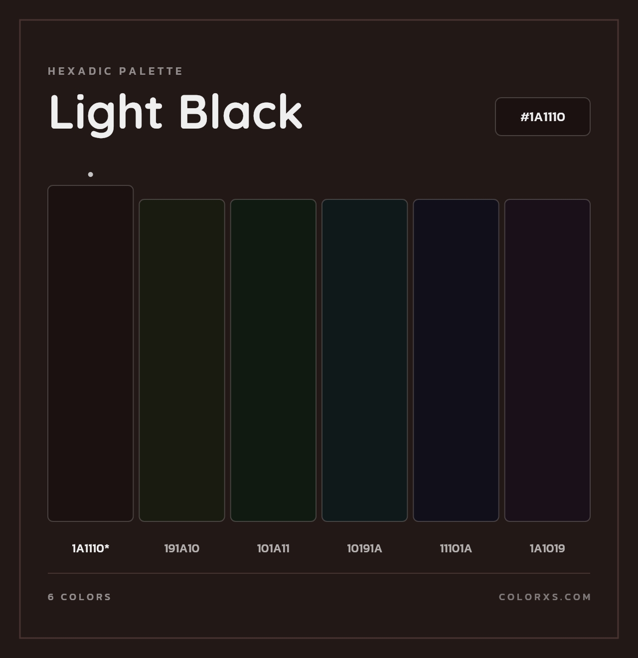 Light Black - Hexadic Color Palette