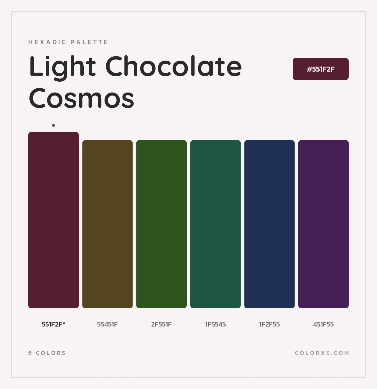 Light Chocolate Cosmos - Hexadic Color Palette