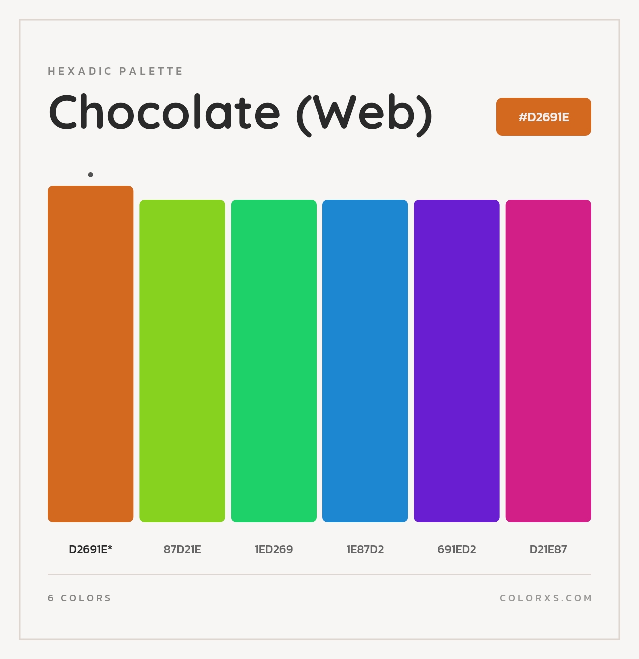 Chocolate (Web) - Hexadic Color Palette