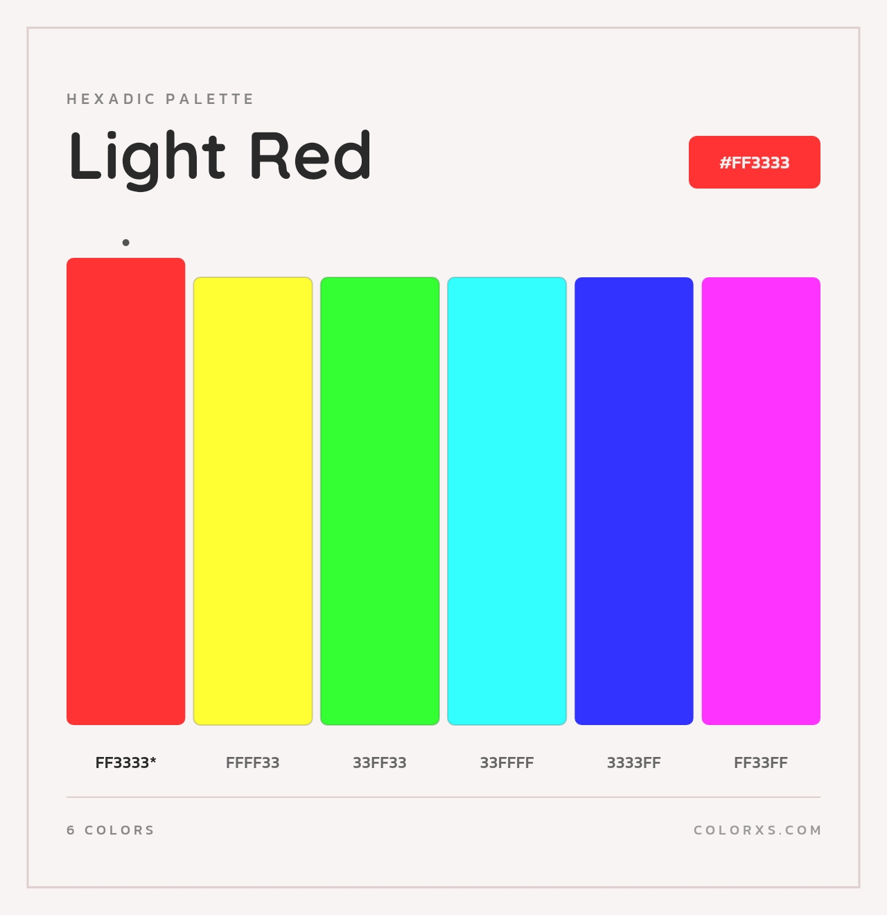 Light Red - Hexadic Color Palette