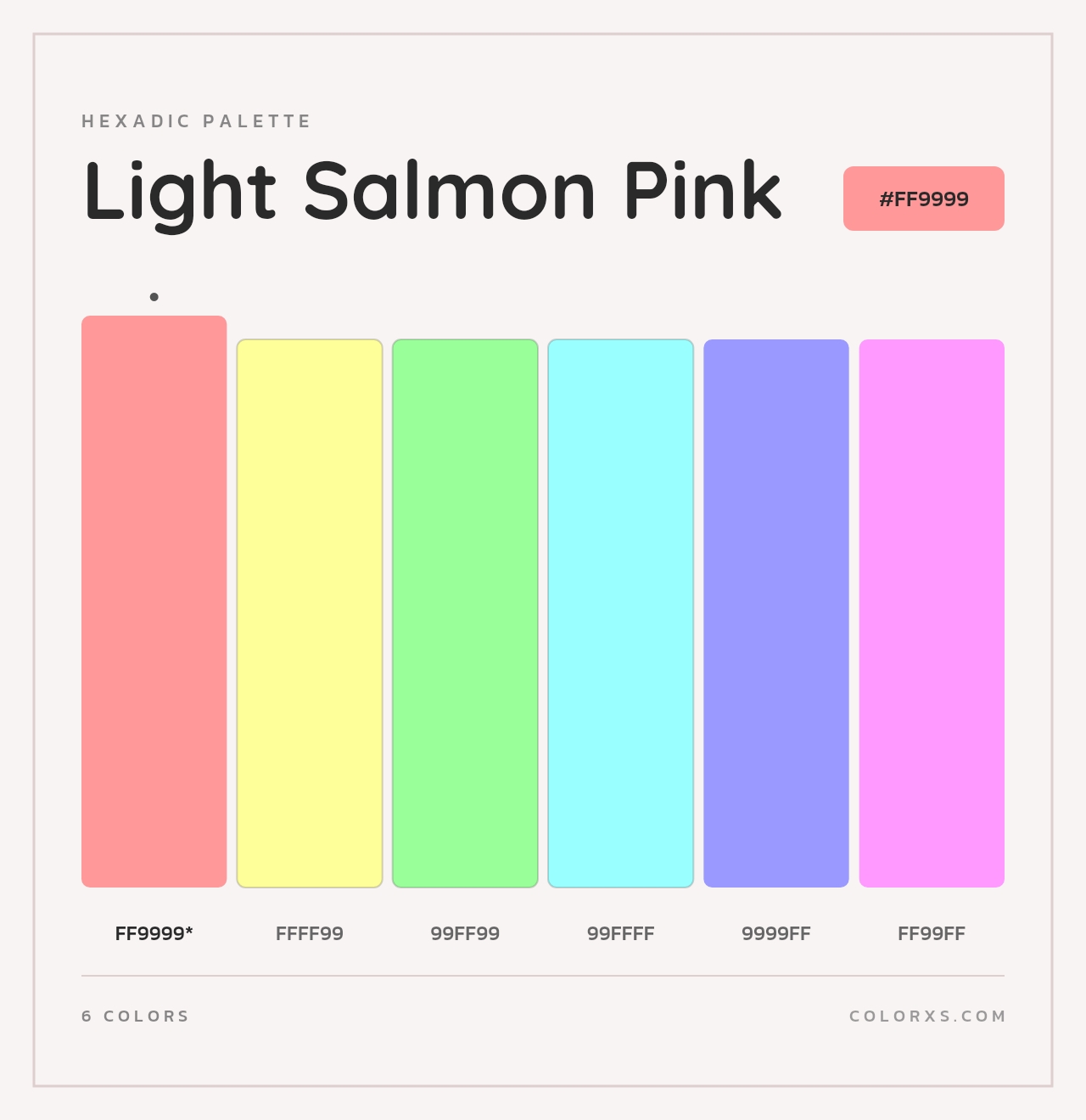 Light Salmon Pink - Hexadic Color Palette