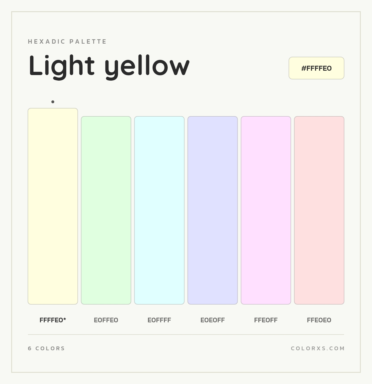 Light yellow - Hexadic Color Palette