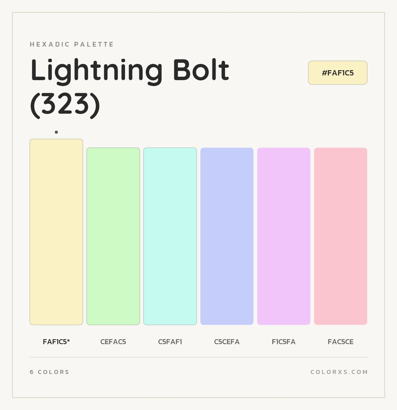 Lightning Bolt (323) - Hexadic Color Palette