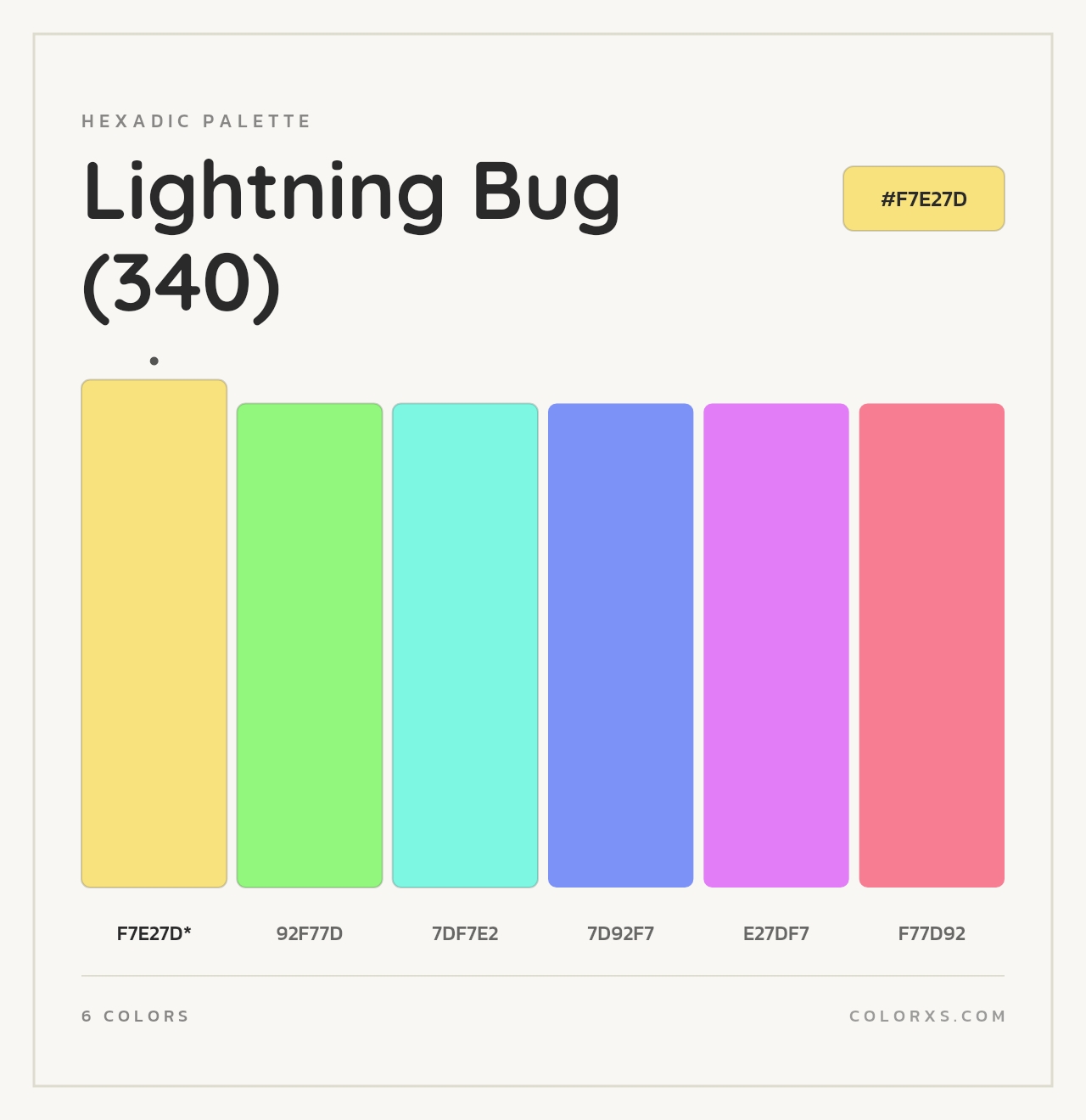 Lightning Bug (340) - Hexadic Color Palette