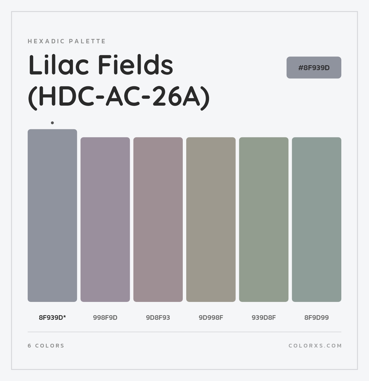 Lilac Fields (HDC-AC-26A) - Hexadic Color Palette