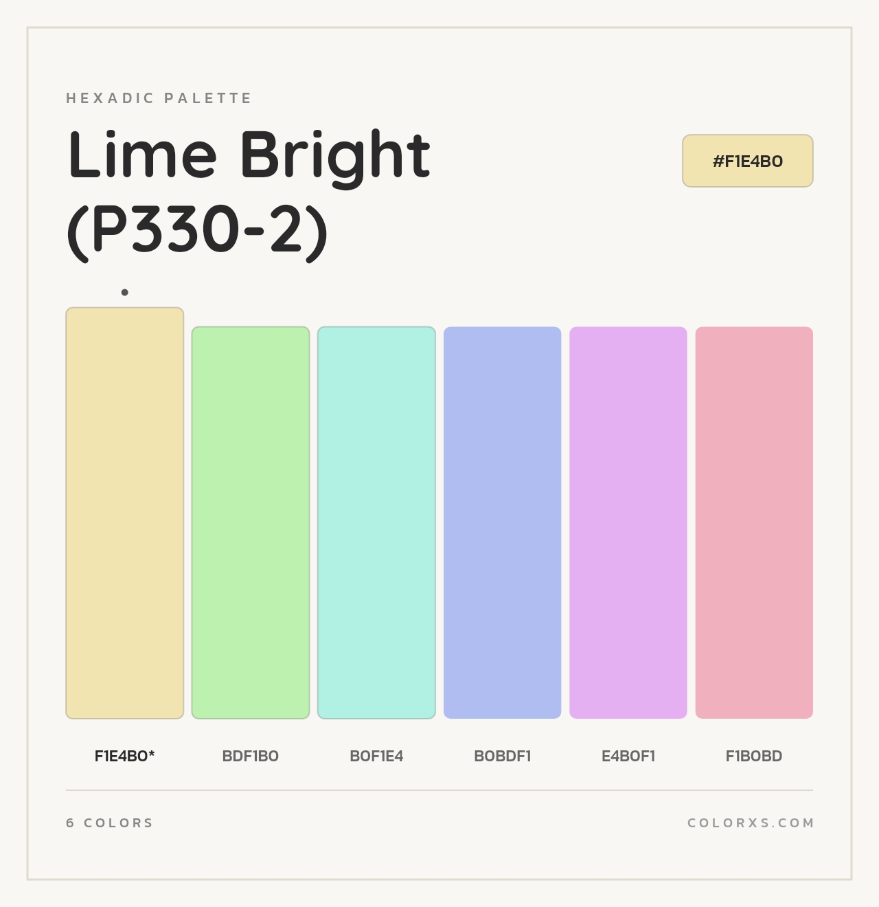 Lime Bright (P330-2) - Hexadic Color Palette