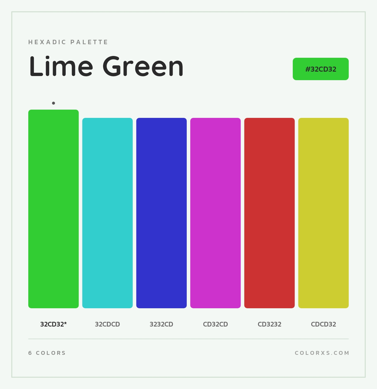 Lime Green - Hexadic Color Palette
