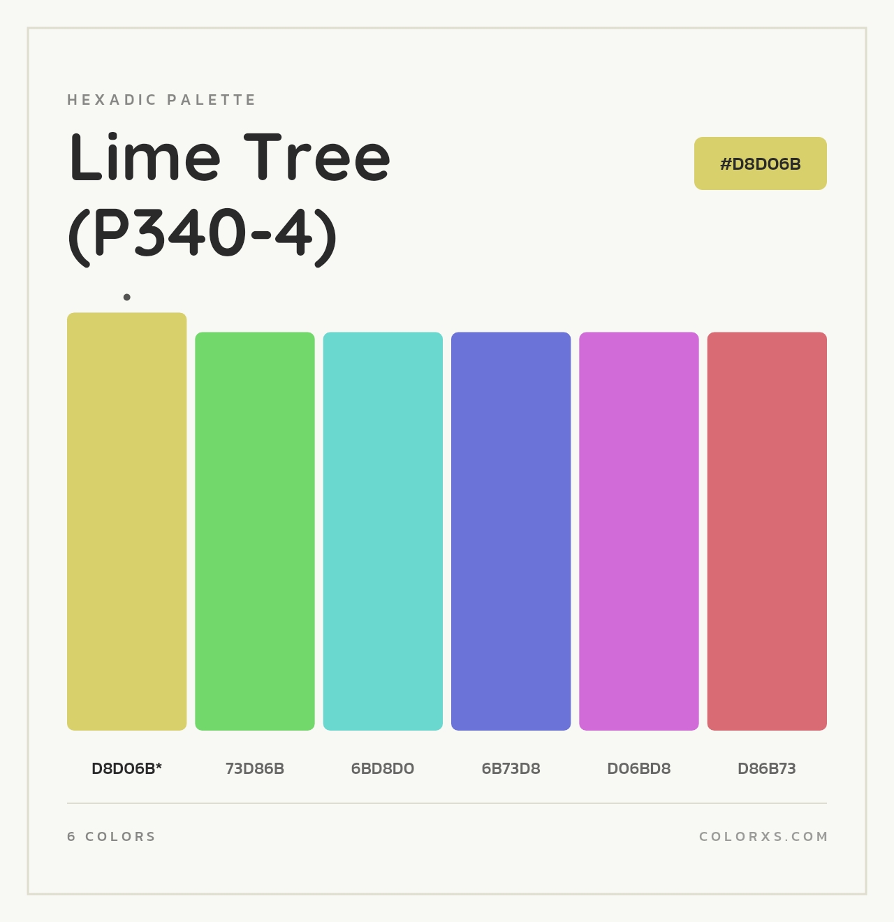 Lime Tree (P340-4) - Hexadic Color Palette