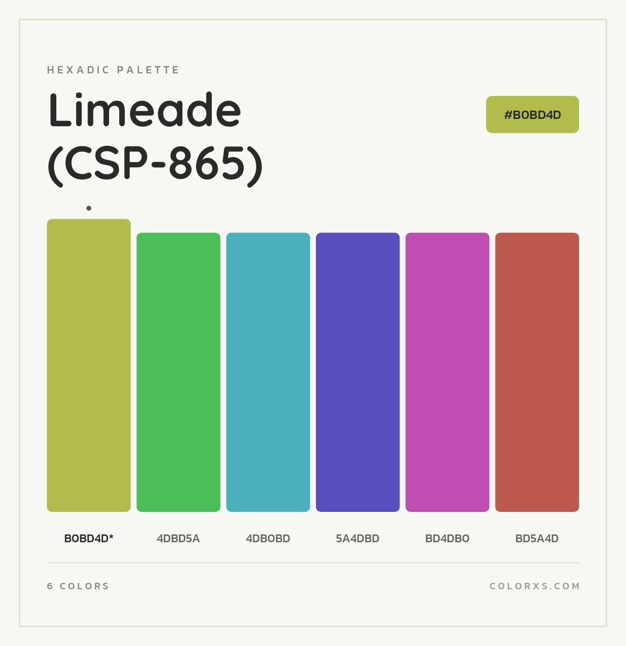 Limeade (CSP-865) - Hexadic Color Palette