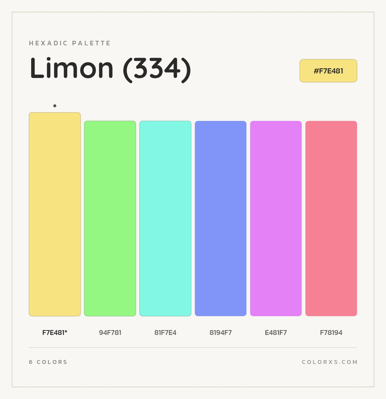 Limon (334) - Hexadic Color Palette