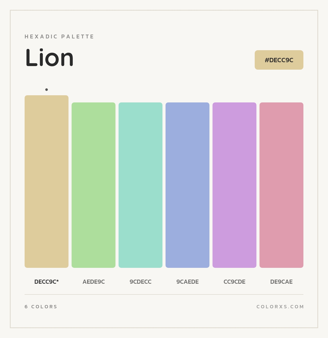 Lion - Hexadic Color Palette