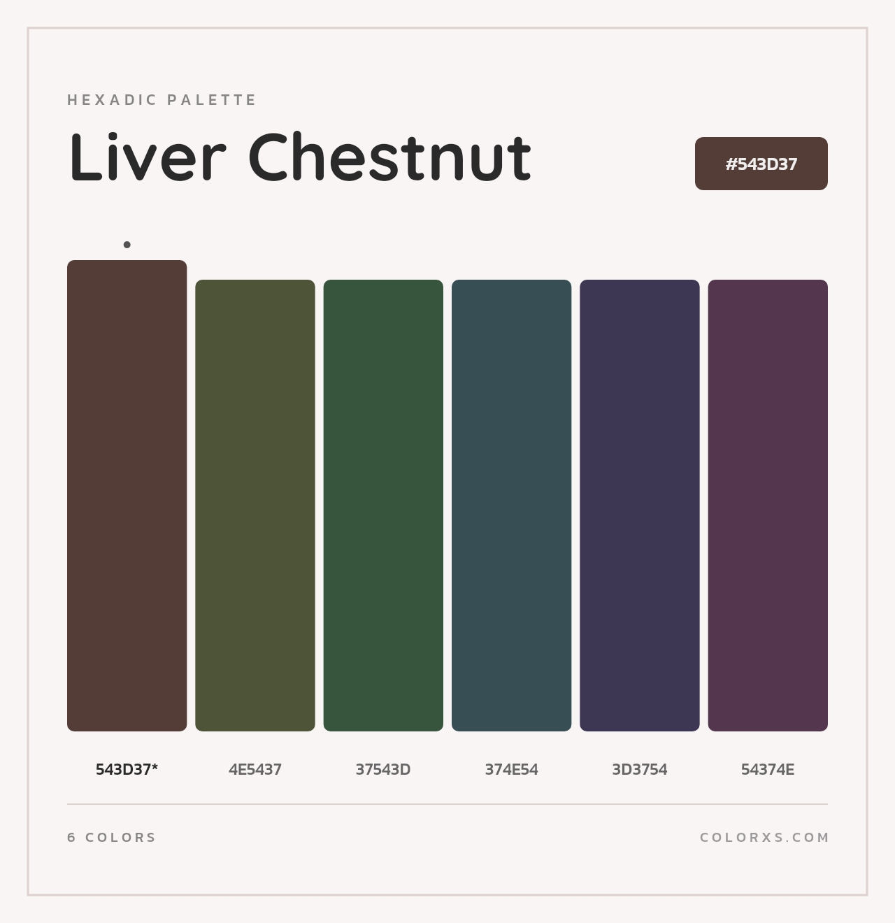 Liver Chestnut - Hexadic Color Palette