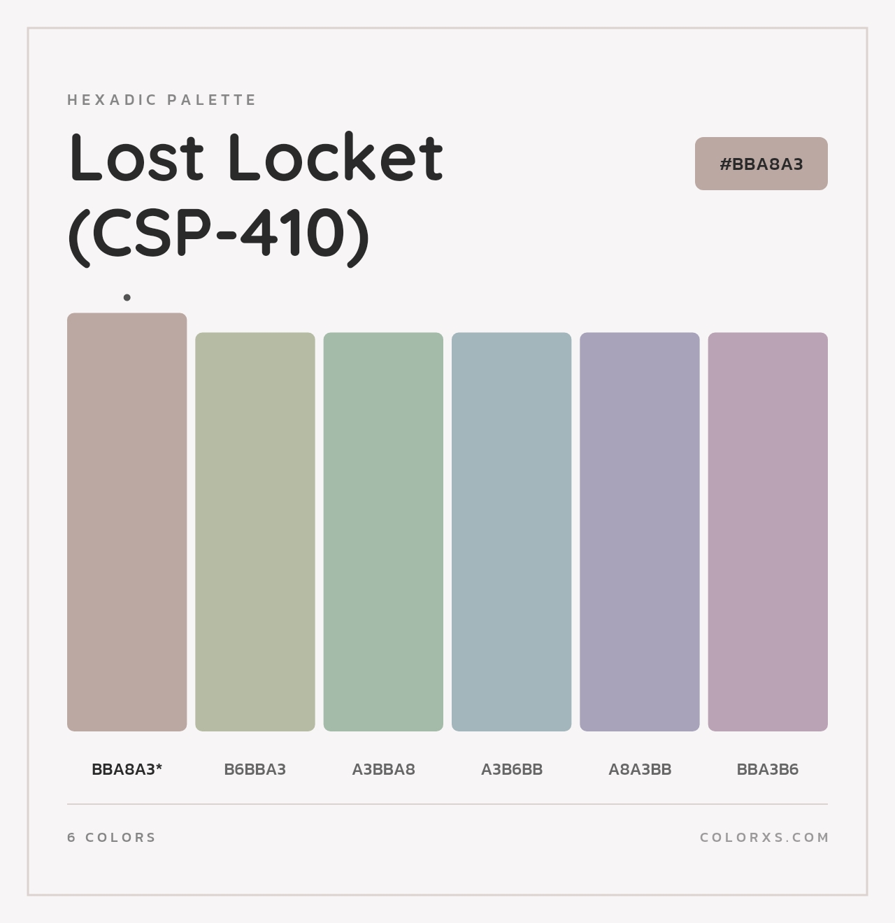 Lost Locket (CSP-410) - Hexadic Color Palette