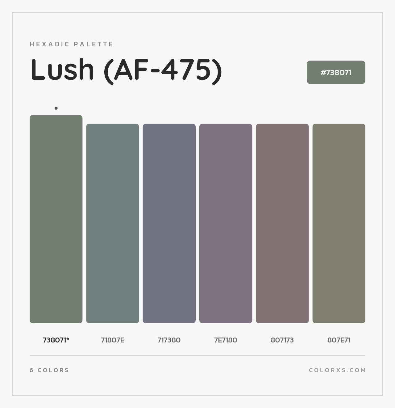 Lush (AF-475) - Hexadic Color Palette