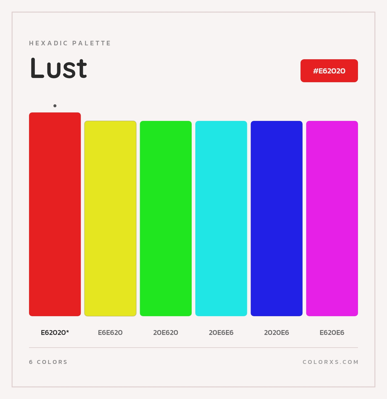Lust - Hexadic Color Palette