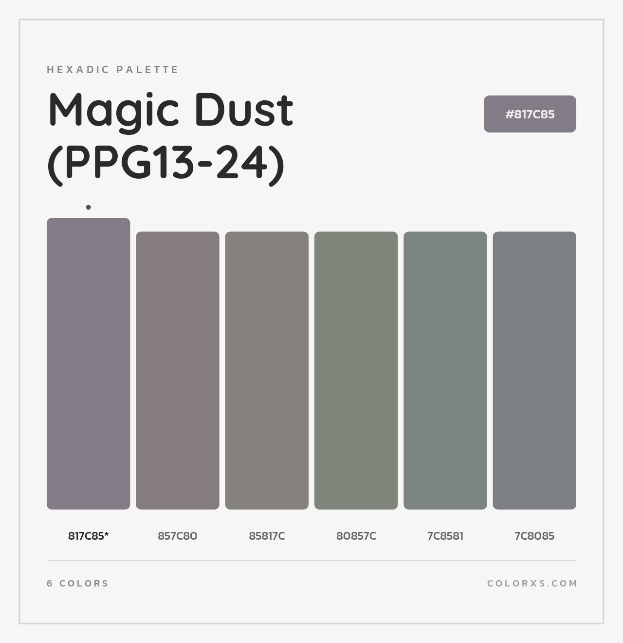 Magic Dust (PPG13-24) - Hexadic Color Palette