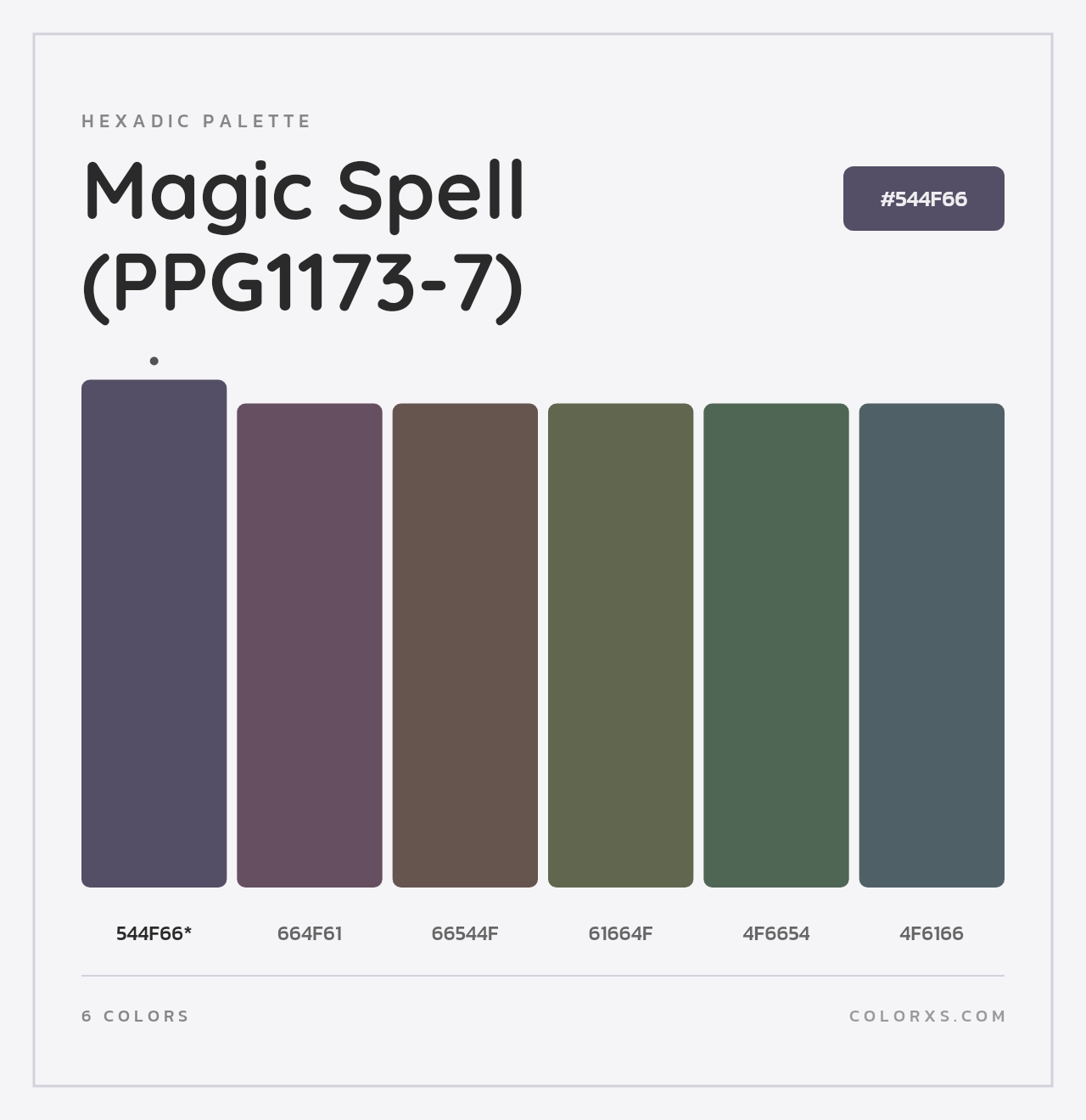 Magic Spell (PPG1173-7) - Hexadic Color Palette