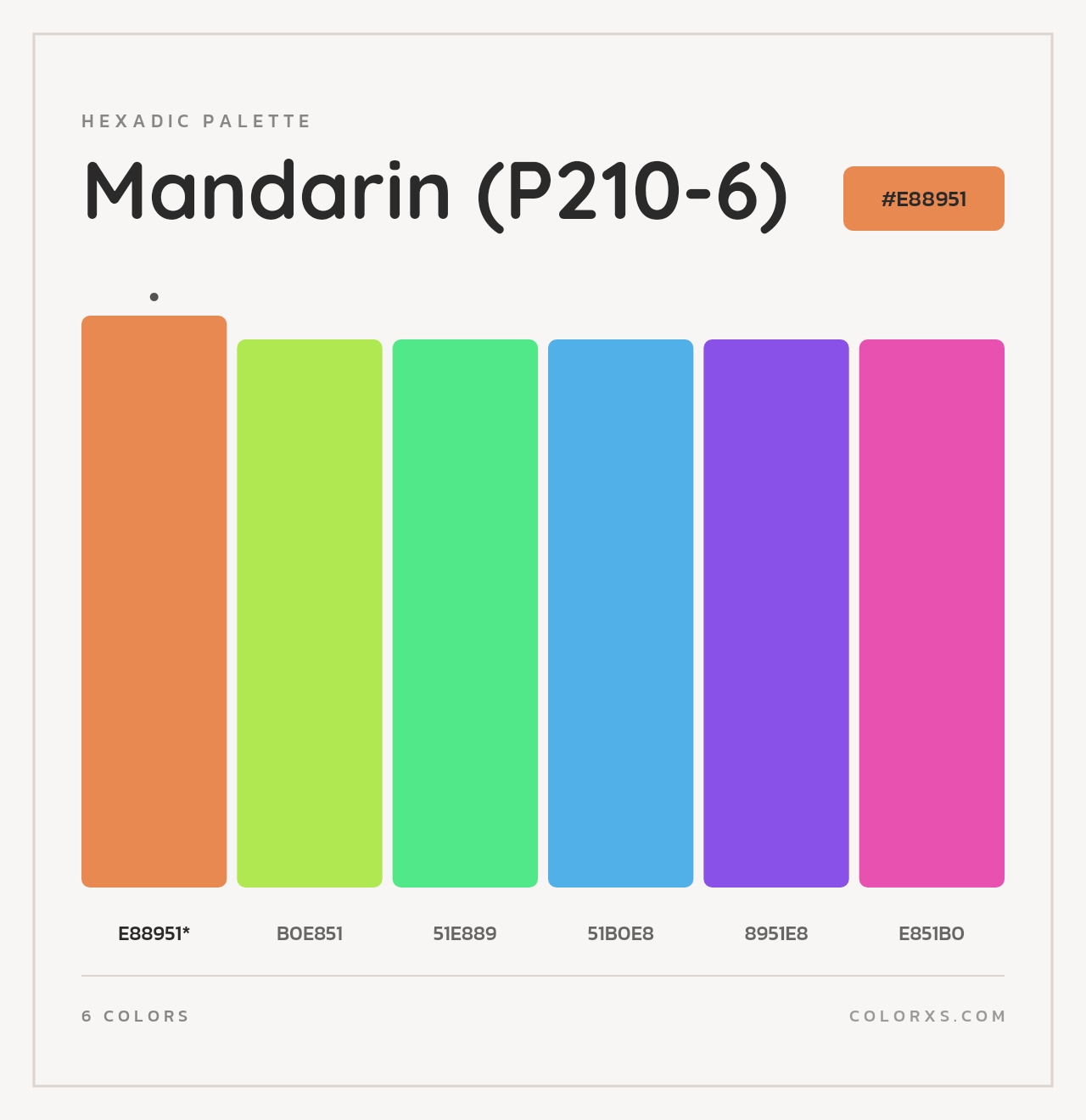 Mandarin (P210-6) - Hexadic Color Palette