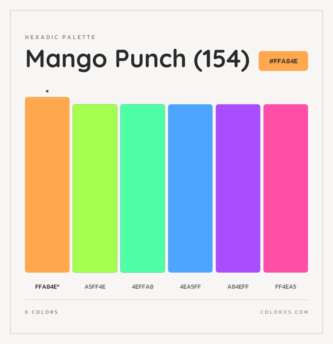 Mango Punch (154) - Hexadic Color Palette