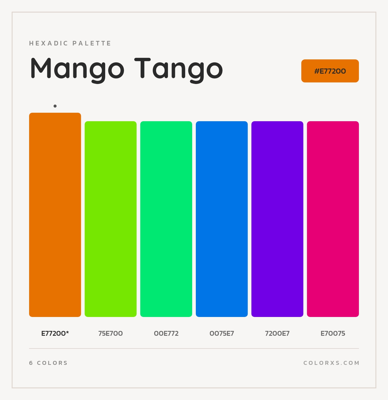 Mango Tango - Hexadic Color Palette