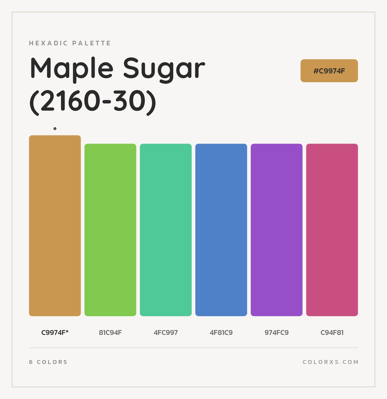 Maple Sugar (2160-30) - Hexadic Color Palette