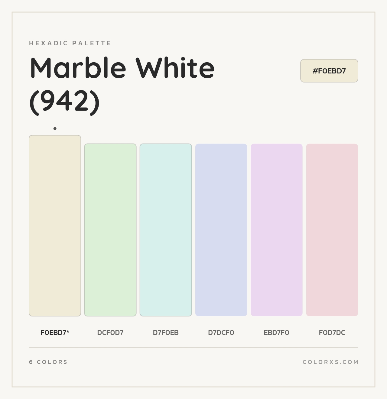 Marble White (942) - Hexadic Color Palette