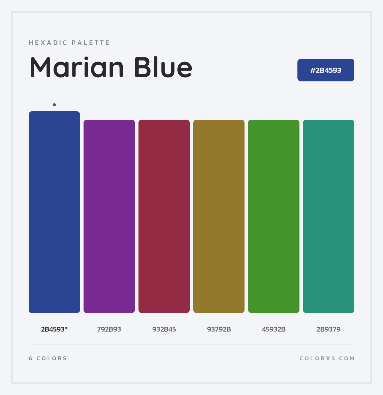 Marian Blue - Hexadic Color Palette