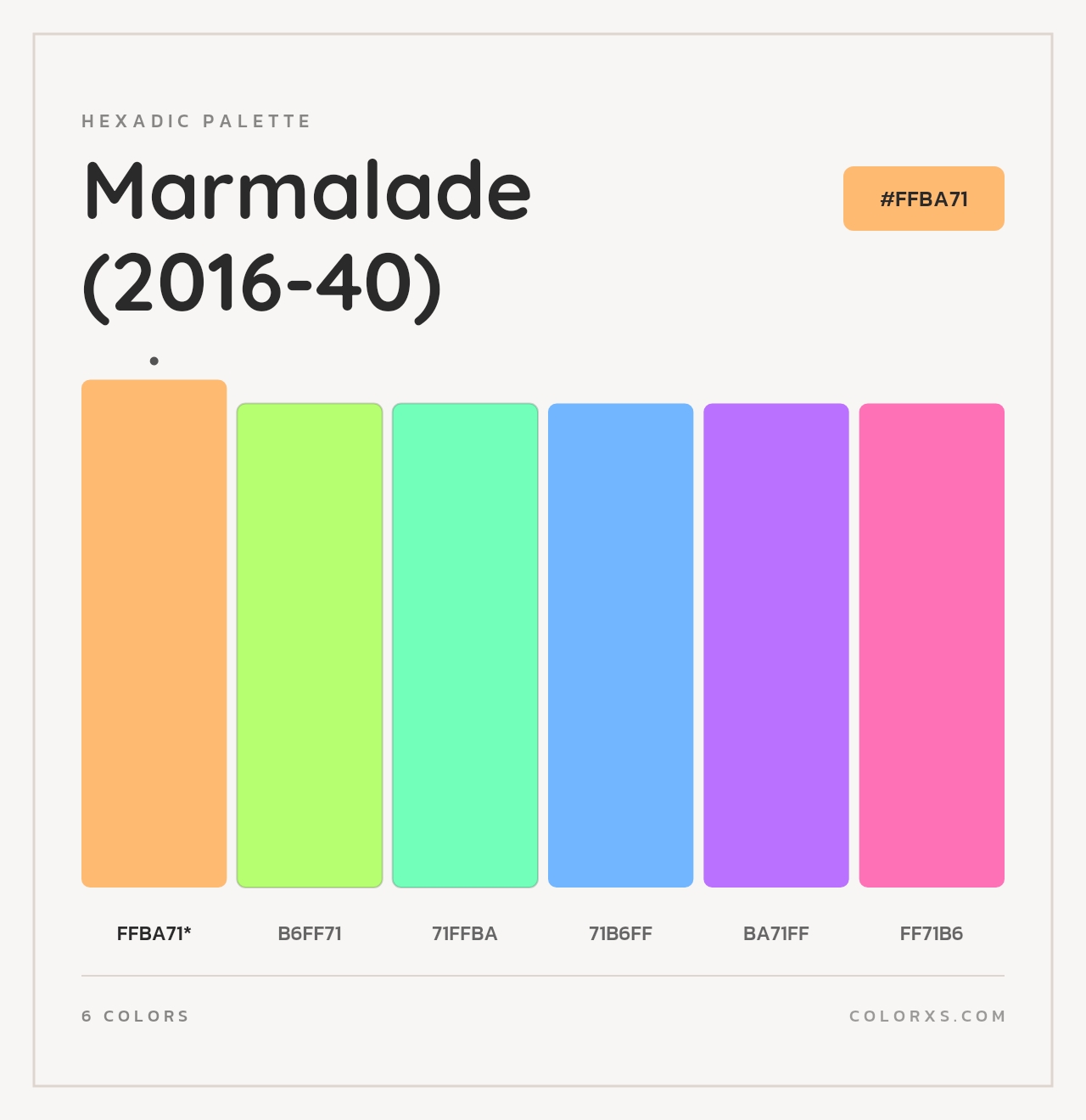 Marmalade (2016-40) - Hexadic Color Palette