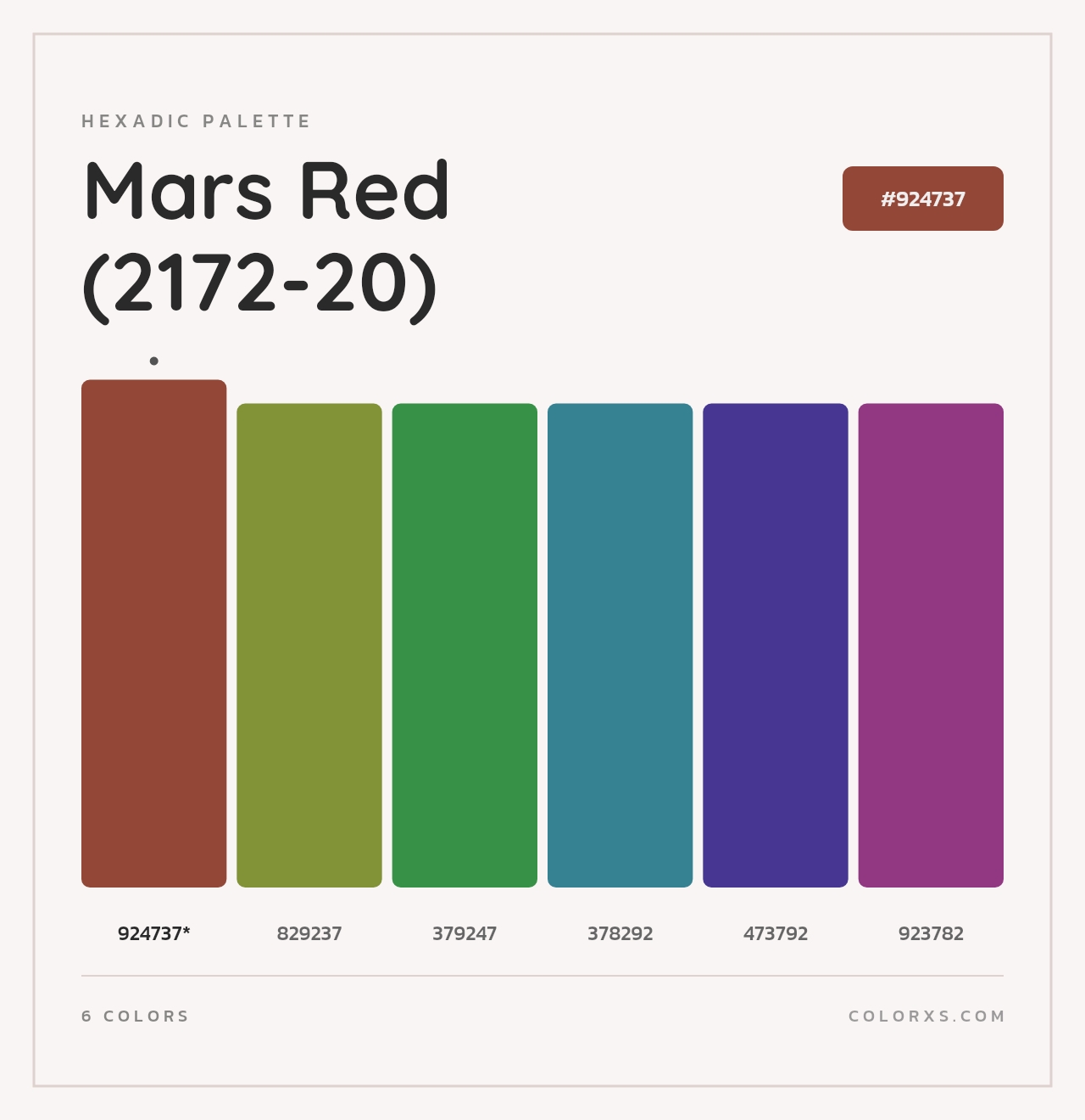 Mars Red (2172-20) - Hexadic Color Palette