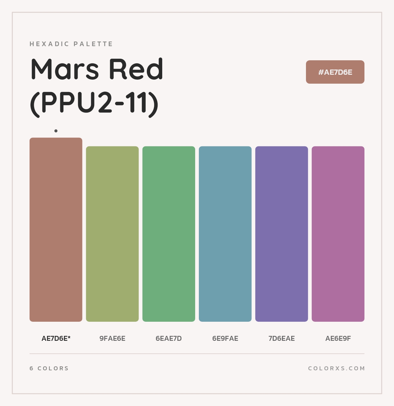 Mars Red (PPU2-11) - Hexadic Color Palette