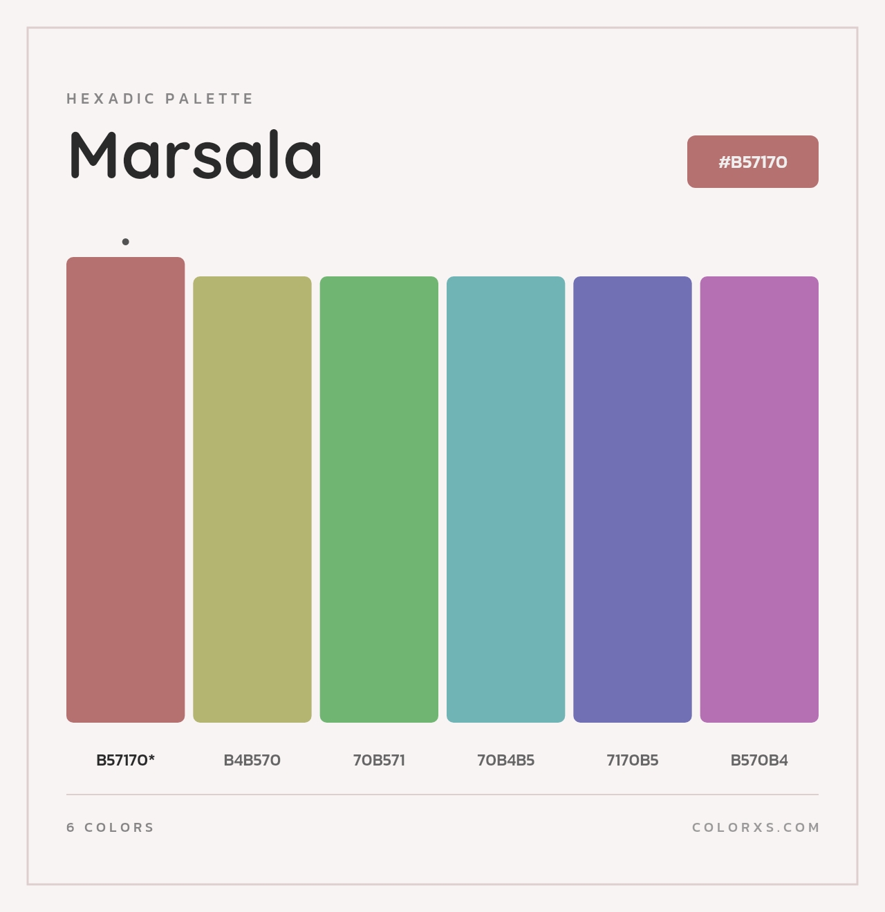Marsala - Hexadic Color Palette