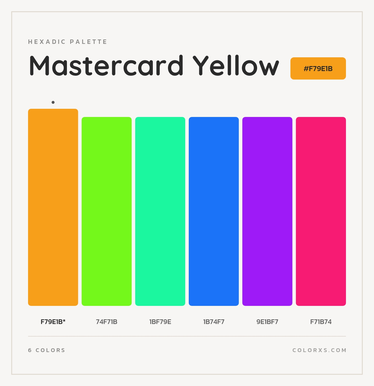 Mastercard Yellow - Hexadic Color Palette