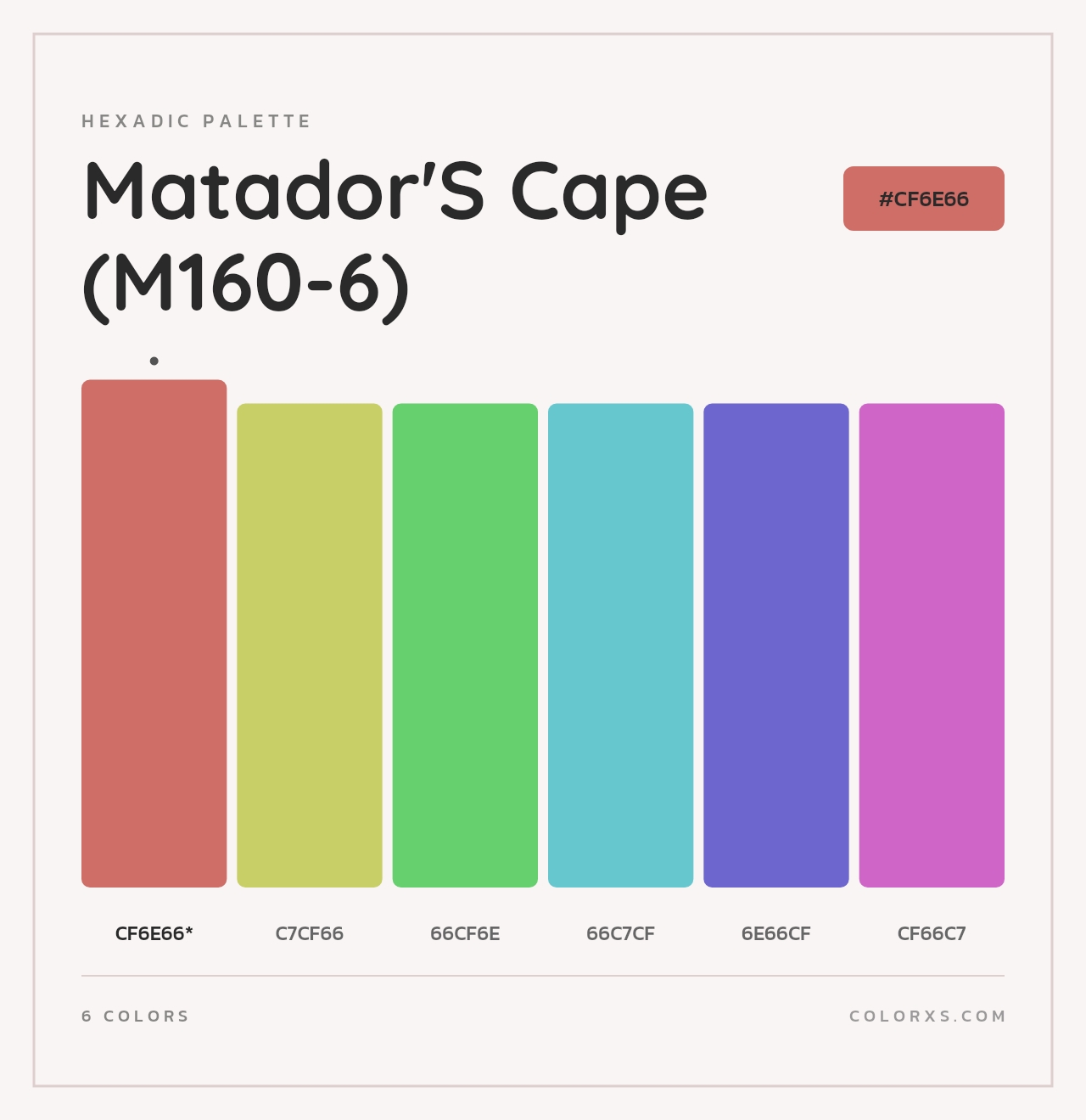 Matador'S Cape (M160-6) - Hexadic Color Palette