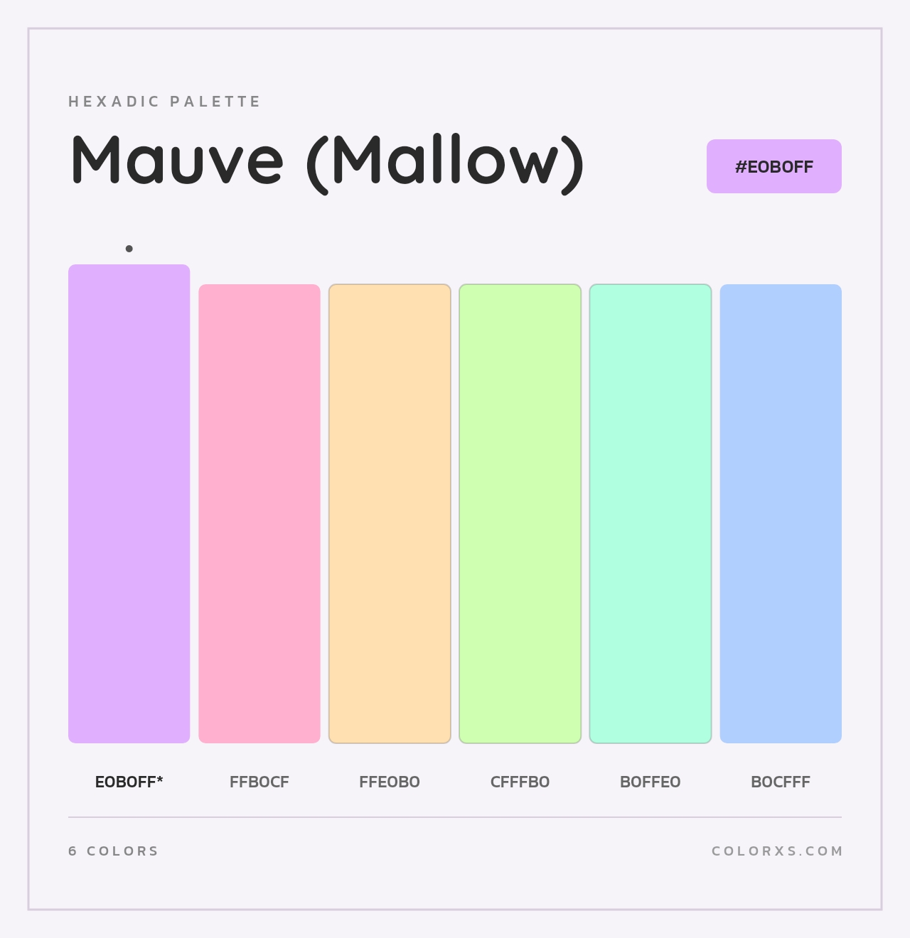 Mauve (Mallow) - Hexadic Color Palette