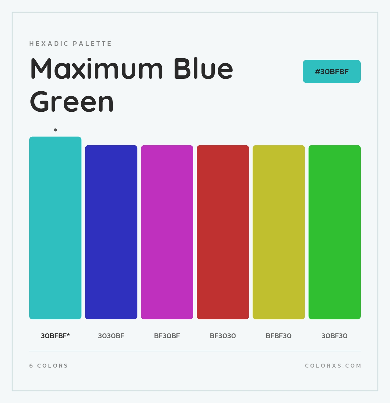 Maximum Blue Green - Hexadic Color Palette